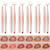 2pcs, 6-Color 2-in-1 Double Head Lipstick: Waterproof, Long-Lasting Wear Lip Liner and Lipstick Combo, Perfect Color Payoff, Lip Liner, Lipstick, Waterproof Makeup, Long-Lasting Lipstick, Color Payoff, Makeup Pen, Dual-Head Lipstick, Daily Wear