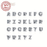 Fashion 925 Sterling Silver 26 Alphabet Letter Charms with Clear CZ for Women Jewelry Making Bracelet Necklace Accessories