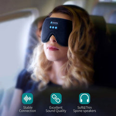 Wireless Bluetooth Sleep Mask Headphones with Music & Mic, 3 in 1 Eye Mask for Side Sleepers, Travel, Meditation, Office Nap, Blocks Light for Better Rest