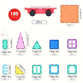 100pcs Magnetic Building Floor Tiles - STEM Educational Construction with Interlocking Floors, Magnetic System for Boys & Girls, Learning Toys, Christmas/Holiday Gifts (100pcs)