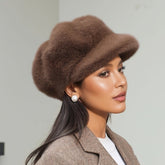 Women'S Winter Warm Plush Beret Hat - Soft Octagonal Cloud Design, Lightweight & Snug Fit for Cold Weather, Elegant /, Versatile for Casual & Formal Outfits, Durable Non-Stretch Material, Easy Care (Hand Wash/Dry Clean) - French-Inspired Winter Acce