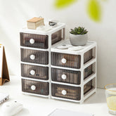 3 Tier Plastic Storage Small Clear Drawers Tower Unit Home Office Desktop Bathroom School Stationary Make Up Organise Stackable Design 16.5*13*20cm,Small Desktop Drawer Organizer, Desktop Sundries Drawers, Make Up Organiser - Stackable Drawers for Desk S