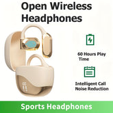 Open Wireless Earphone Tips, Bone Conduction Technology, Wireless 5.3, USB Charging, 58 Hours of Long-Term Playback, Smart Noise Cancellation 6 Microphones, Sports Headphones, Suitable for Exercise, Travel And Study, Compatible with All Smartphones