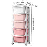 Drawer-Type Storage Cabinets, Roller Storage Carts with 5 Drawers, Space-Saving Wheeled Rolling Storage Carts, Thickened Plastic Storage Cabinets, Multi-Layer Drawer Cabinets, Suitable for Clothes, Books And Toys, Easy to Assemble, Baskets, Boxes And Con