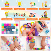 4400pcs Loom Bands Kit, Colorful Loom Rubber Band Starter Set in 21 Unique Colors Accessories Storage Case DIY Refill Bracelet Making Christmas Birthday Toys Gift for Kids Girls Boys