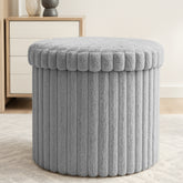 GC Round Storage Box Ribbed Foldable with Lid | 40x40x37cm | Premium Organiser Box for Clothes, Toys & Home Storage | Durable & Moisture-Resistant Design, Stackable & Space-Saving Storage Bin | Ideal for Bedroom, Living Room & Office | LOCAL WAREHOUSE |