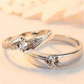 2pcs 925 Sterling Silver 0.5ct Moissanite Couple Rings, Engagement & Wedding Proposal, Valentine'S & Anniversary Gift, Romantic Fashion Rings
