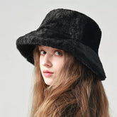 Women'S Soft Faux Fur Leopard Print Cloche Bucket Hat - Wide Brim, Elegant Non-Stretch Cap with Faux Fur Trim, Hand Washable, Multi-Color Options (/Tan/Leopard Print) for Casual & Formal Outfits, Winter Warmth & Everyday Style