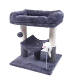 Grey Cat Tree Tower with Sisal Scratching Posts | Condo, Bed, Dangling Ball & Playful Mouse | Sturdy 50cm Perch for Cats & Kittens