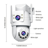 360° Dual Lens Outdoor Security Camera with 5GHz WiFi, 1296P HD Full Color Night Vision, AI Real-Time Alerts, PTZ Technology, Motion Detection, Two-Way Audio, Smart Light, Cloud Storage, 4.5/5.2G WiFi, Wall-Mounted for Driveway/Garden/Home, Outdoor Secur