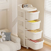 1 piece, office lockers, office shelving and display cabinets, cream white, four-tier drawer storage trolley, household toy and snack organiser, floor-standing bathroom rack and bookshelf, compact design, dimensions: 30cm W x 38cm D x 85.5cm H