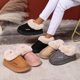 1 Pair of Women's Winter Plush Soft Sole Shoes with Full Coverage, Lightweight Flat Quiet Comfortable Breathable Warm Absorbent EVA High Elasticity Thick Soles Non-Slip, Essential for Home and Outdoor Travel