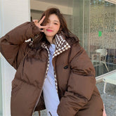 Women's Winter Warm Padded Jacket with - Thick Bread Coat, Short Style Winter Outerwear, Glamorous Cold Weather Blazer for Layering, Casual & Professional Outfits (/)