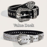 Y2K Goth Rhinestone Belts Fashion Women Strap Rhinestone Belts Western Cowboy