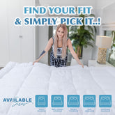 10cm Single/Double/King Size Mattress Topper - Hotel Quality Bedspread Quilted Microfiber, Extra Thick Plush Layer with Box Stitched Cover, -Allergy, Easy Fit Straps & Machine Washable for, Travel, Camping Beds (Fits Single, Double,