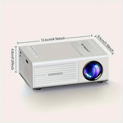 Native 1080P Portable Mini Projector | Compatible with iOS, Android, Windows & More, Compact Cube Design, Includes Remote Control, USB-Powered, Ideal for Smartphones, PS4, and USB Devices, 200 ANSI Brightness, 16:9 Aspect Ratio, Button Control