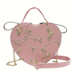Woman's Crossbody Shoulder Bag Top Handle Shoulder Bags With Heart Shape For Mobile Phone Cosmetics Keychain