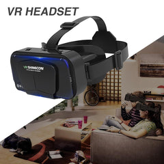 3D VR Headset for iPhone & Android - G10 Virtual Reality Glasses with Proximity Sensor & Controller, Binocular-Style Design, Comfortable PVC Material, Ideal for Gaming & Movies