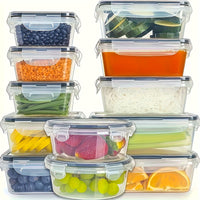 24pcs Food Storage Containers (12 Boxes And 12 Lids), Plastic Meal Preparation Containers, Suitable For Pantry Organizers And Storage, With Labels And Markers.