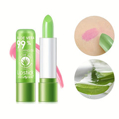 6-Pack Aloe Vera Lipstick, Long-Lasting Moisturizing Constant Temperature Color-Changing Aloe Lips Balm, Green-to-Pink Magic Lip Makeup Spring Refresh, uk Warehouse Items, Local Warehouse