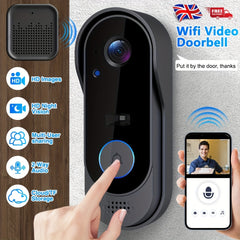 Doorbell, Smart Security Camera with 2-Way Audio, with Ringtone Home Security System Real-time Notifications, 2. 4G WiFi, Night Vision, Two-Way Audio, for Indoor And Outdoor Use Storefront And Home Use, Wireless Compatible, Doorbell for Entry